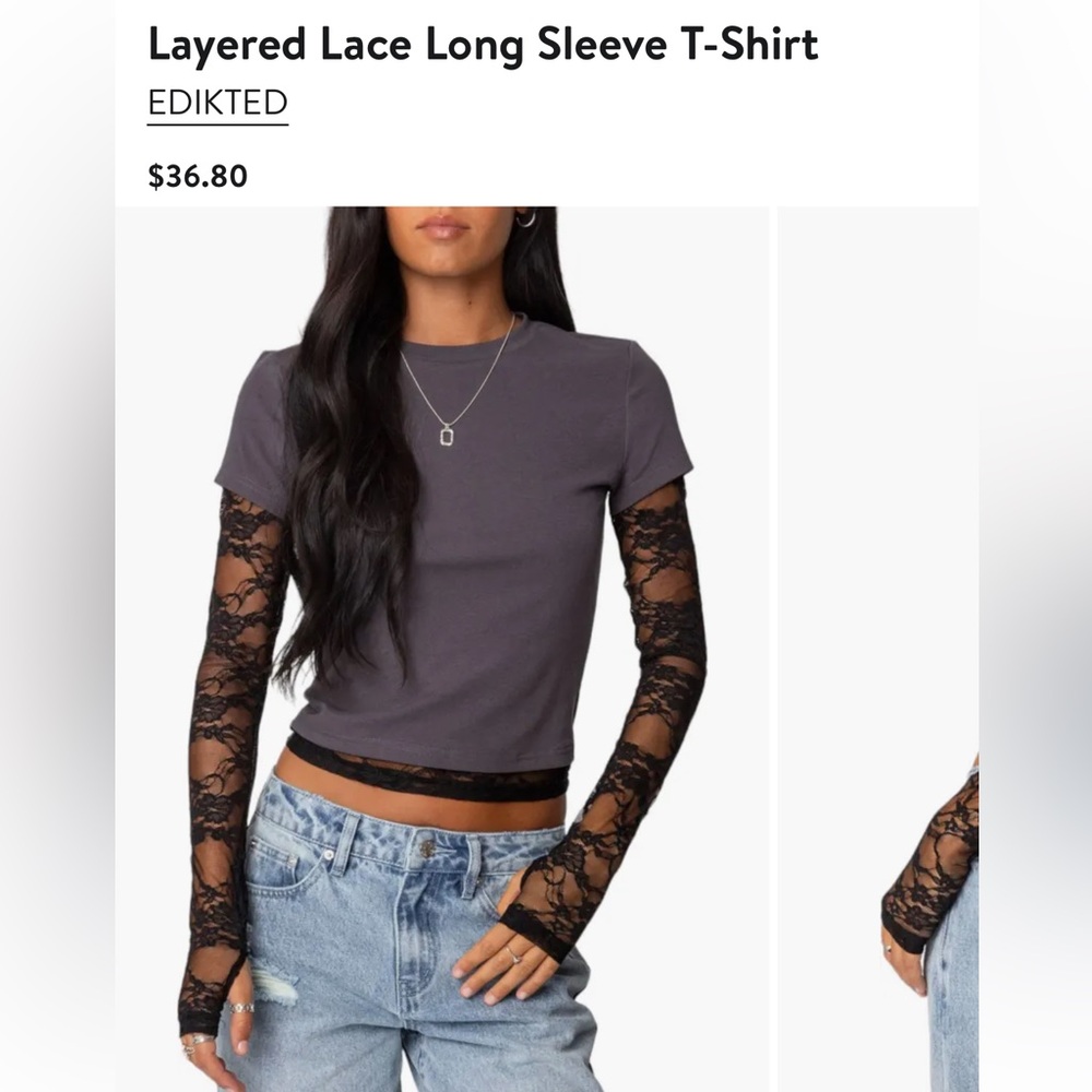 Edikted long sleeve lace tshirt
